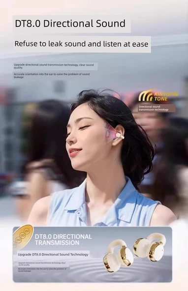 Klipsli Bluetooth 5.4 Kablosuz Gürültü Önleyici Kulaklık - Bahar Kayısı Rengi HD Ses - 10