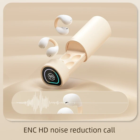 Kemik İletimli Bluetooth Kulaklık - M9 - Beyaz - 5