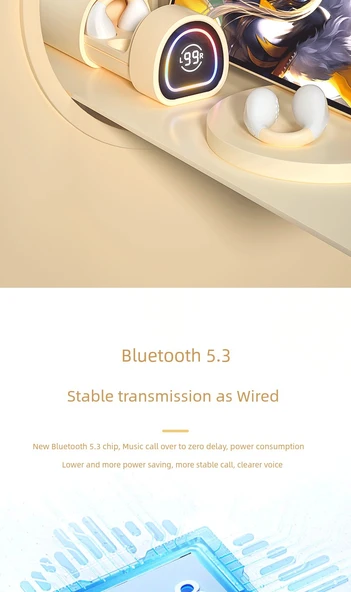 Kemik İletimli Bluetooth Kulaklık - M9 - Beyaz - 11