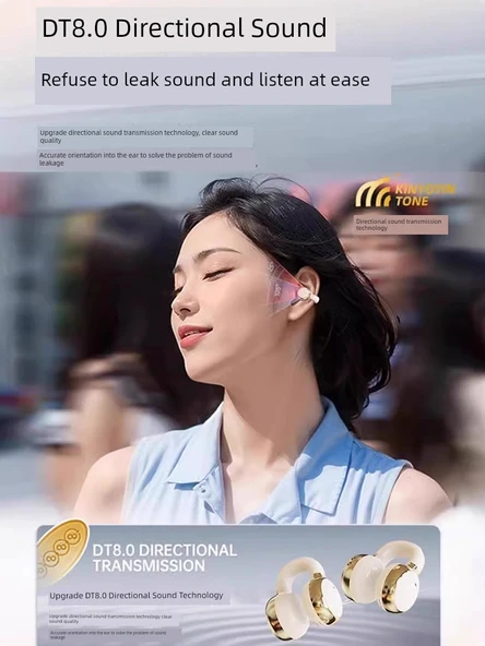 Klipsli Bluetooth 5.4 Kablosuz Gürültü Önleyici Kulaklık - Bambu Ay Beyazı - 3