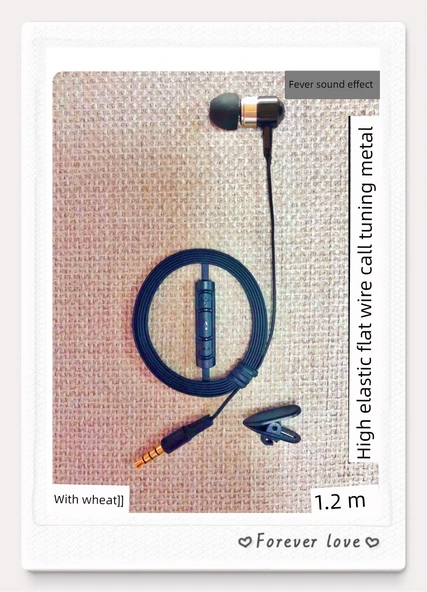 Tek Hatlı Mikrofonlu Kulak İçi Kulaklık - Standart Paket - Dokuma 1.5m Süper Kalın Hatlı - 6