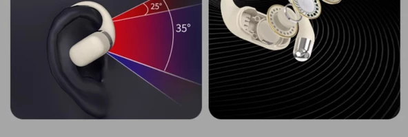 TWS Bluetooth 5.4 Kulak Klipsli Spor Kulaklık - Siyah - Resim 9