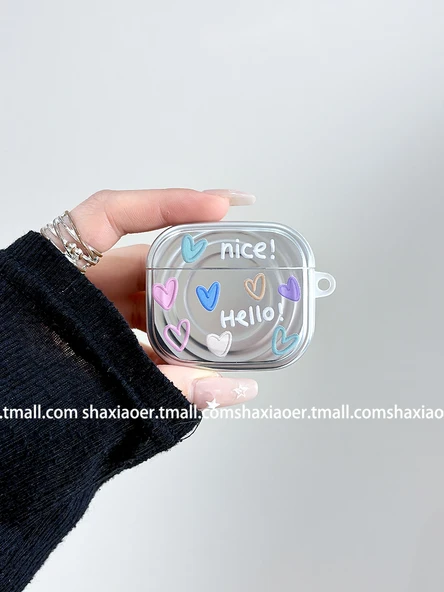 AirPods Pro 2. Nesil Uyumlu DIY Elmas Dalga Desenli Koruyucu Kılıf - Tek Kabuk + DIY Elmas + Kolye - 4