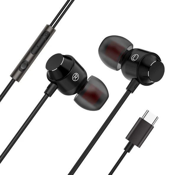 Type-C Siyah Stereo Bass Kulaklık
