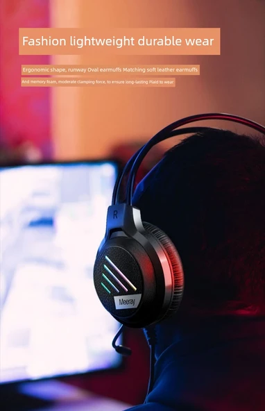 Dell G3/G5/G15 E-Sports Kulaklık - Pembe Çift Girişli Işıklı Versiyon - 8