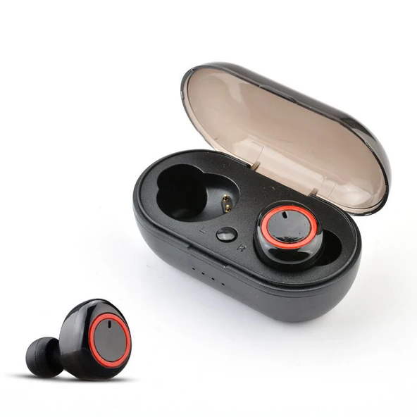 Y50 Bluetooth 5.2 Kulak İçi Kulaklık - Siyah ve Kırmızı