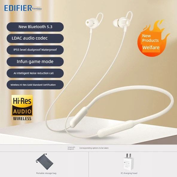 Walker W200BT Ay Beyazı Boyun Bandı Bluetooth 5.3 Kablosuz Kulaklık - Paket Dört