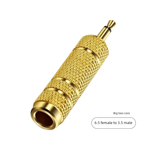 Mono 6.5mm Dişi - 3.5mm Erkek Metal Kaplama Başlıklı Ses Adaptör Kablosu