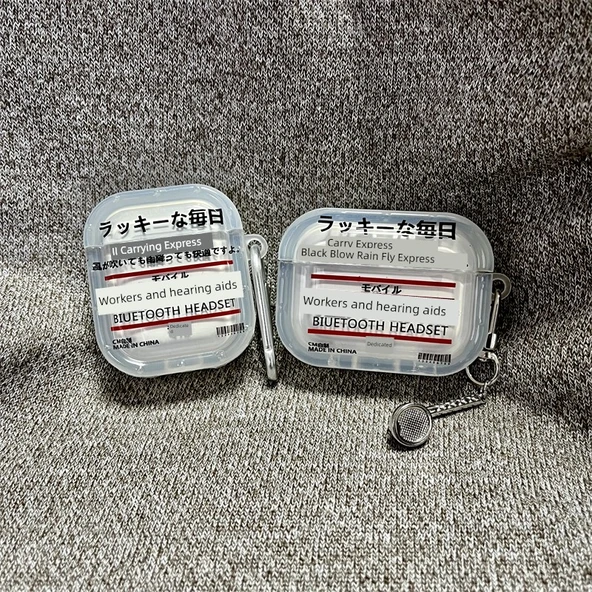 Airpods 1/2 Kılıf - Yarı Şeffaf + Kulaklık Ucu Kolyesi - 6