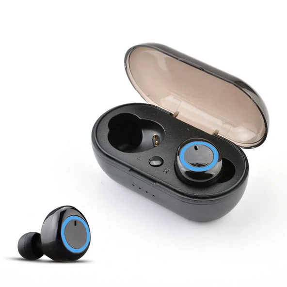 Y50 Bluetooth 5.2 Kulak İçi Kulaklık - Siyah ve Mavi