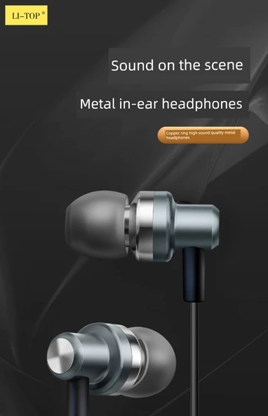Metal Kulak İçi Kulaklık - Rio Tinto V1 Siyah (Poşetli) - 6