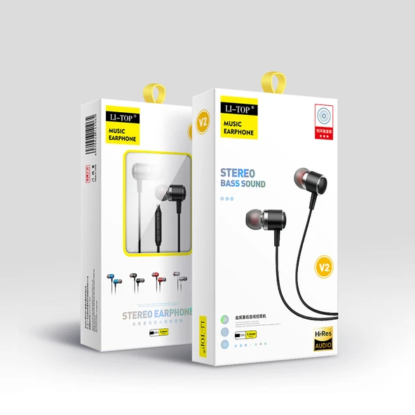 Metal Subwoofer Kulak İçi Mikrofonlu Kulaklık - Gümüş (Poşetli) - Resim 3