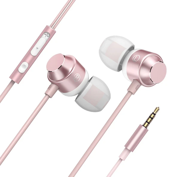3.5mm Pembe Stereo Bass Kulaklık