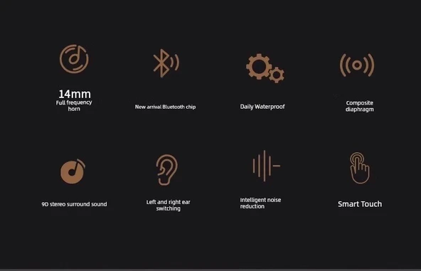 Bluetooth 5.0 Kulak İçi Kulaklık - Gelişmiş Beyefendi Siyahı - HD Çağrı - 8