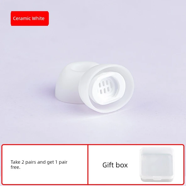 Huawei Freebuds Pro 2 Seramik Beyaz Küçük Boy Silikon Kulak Tıkacı - (Model 2)