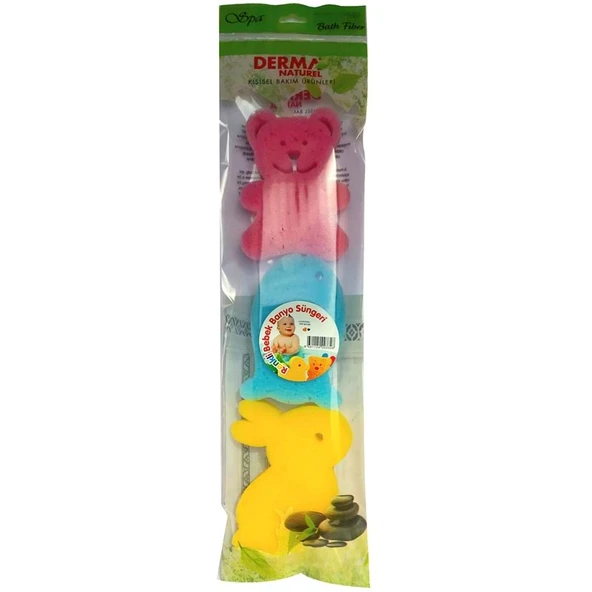 Derma Naturel 3 Lü Renkli Bebek Banyo Süngeri ürün görseli