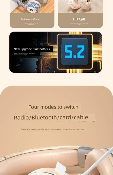 Bluetooth 5.2 Gaming Kulaklığı - Cool Siyah - Gürültü Önleme - HiFi Ses - 10