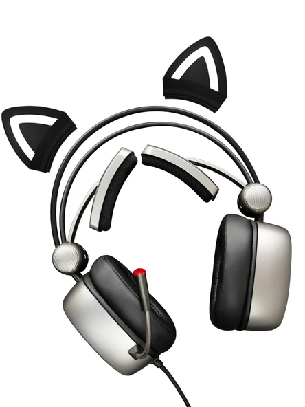 Kulaklık Kedi Kulağı Silikon Kılıf - Mavi Pro - Kedi Kulaklı (1 Çift) - 6