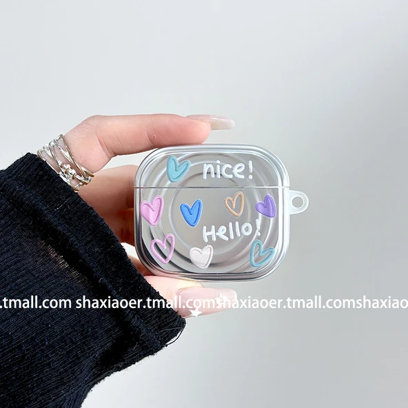 AirPods Uyumlu DIY Elmas Dalga Desenli Koruyucu Kılıf - Tek Kabuk