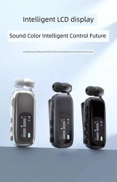 Bluetooth 5.4 Tek Kulaklık - Beyaz Mavi - 10 Saatlik Gürültü Önleme - Resim 7