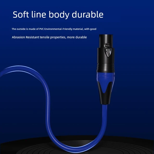 DMX512 Balanslı Sahne Aydınlatma Kablosu - 5 Metre - Siyah - 3