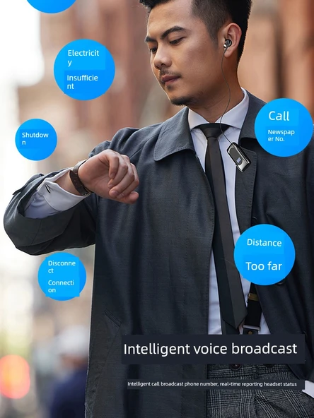 Bluetooth 5.4 Tek Kulaklık - Beyaz Mavi - 10 Saatlik Gürültü Önleme - Resim 6