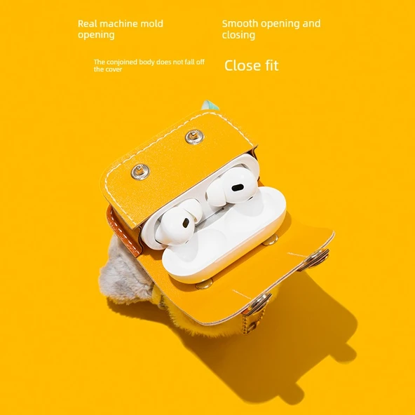 Oppo Enco Free4 Peluş Kahverengi Sevimli Kapibara Çantalı Kılıf - 4