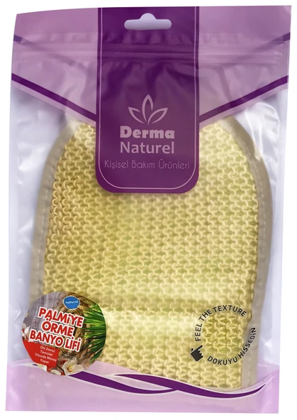 Derma Naturel Palmiye Lifi Örme Banyo Eldiveni (15*24CM)