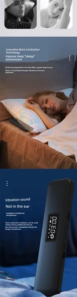 Kemik İletimli Bluetooth Uyku Ses Kutusu Kablosuz Hoparlör - Beyaz - 4