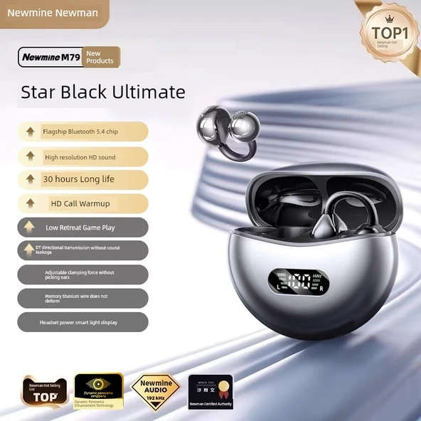 Kemik İletimli Bluetooth 5.4 Kulaklık - Ultimate Edition Obsidyen Siyahı - 30 Saat Pil Ömrü