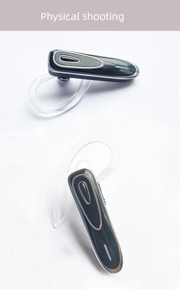 Bluetooth Kulaklık Kancası - Şeffaf 6mm 10 Adet + 2 Beyaz Başlık + Makyaj Çantası - 7