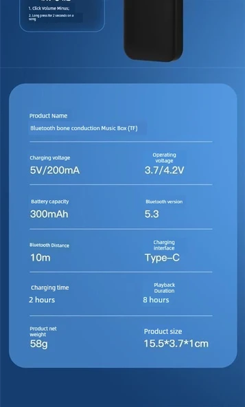 Kemik İletimli Bluetooth Uyku Ses Kutusu Kablosuz Hoparlör - Beyaz - 9