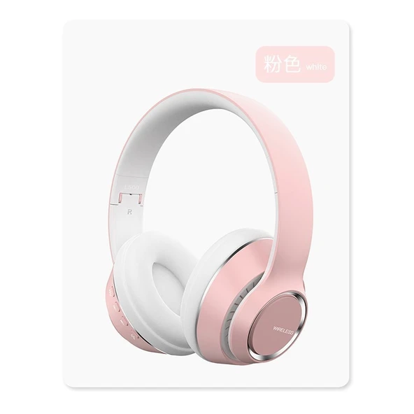 Kablosuz Bluetooth Kulaklık - Spor ve Oyun - Pembe