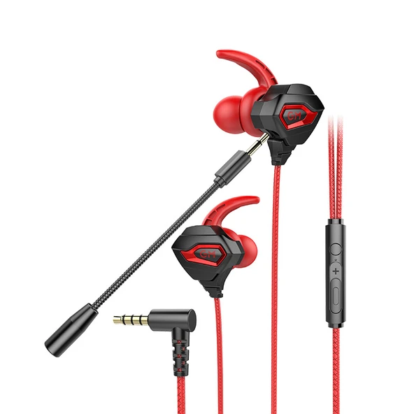 Mikrofonlu Kablolu E-Spor Oyuncu Kulaklığı - G25 Kırmızı