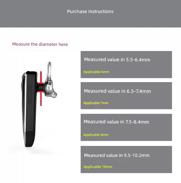 Bluetooth Kulaklık Kancası - Siyah 7mm 5 Adet + 2 Siyah Başlık + Makyaj Çantası - 4