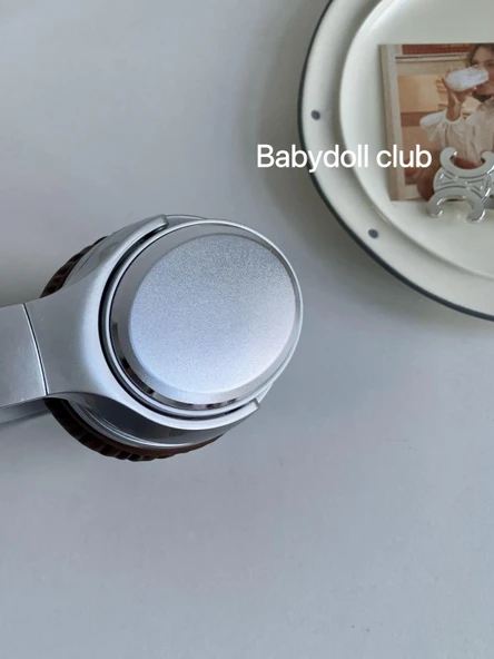 Retro Bluetooth 5.3 Kulaklık - Gümüş Kahverengi - Gelişmiş Gürültü Önleme - 4