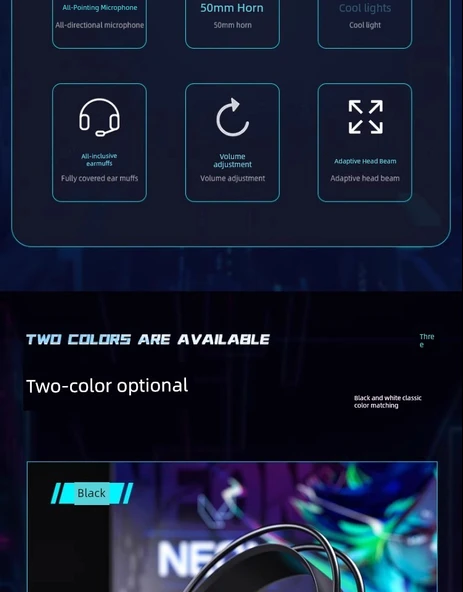Gaming Kulaklığı - Siyah USB - 7.1 Surround Ses - Gürültü Önleme - 10