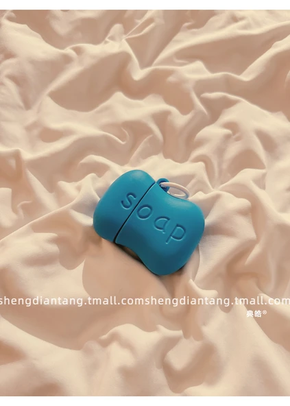 Apple AirPods 2 için Komik Mavi Sabun Silikon Koruyucu Kılıf - Mavi Sabun - 10