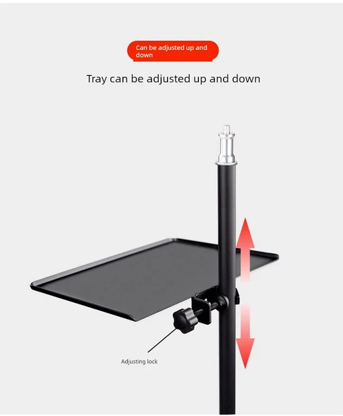 Ses Kartı Metal Saklama Rafı Mikrofon Standı - Büyük Boy Güçlendirilmiş Tepsi + 35cm Mikrofon Çubuğu - 9