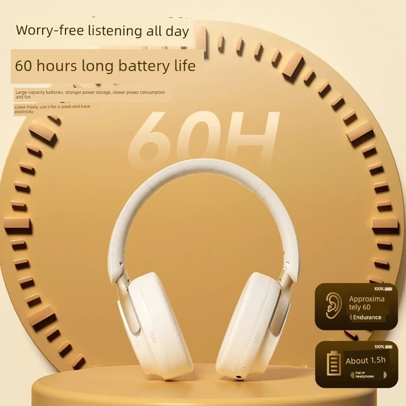 Gürültü Önleyici Kablosuz Bluetooth 5.2 Oyuncu Kulaklığı - Retro Kahve - 3