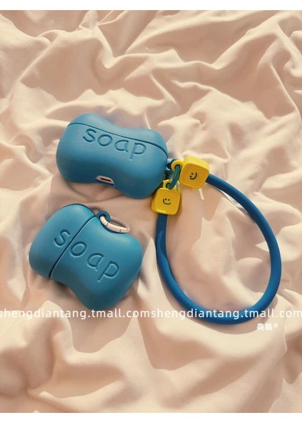 Apple AirPods 2 için Komik Mavi Sabun Silikon Koruyucu Kılıf - Mavi Sabun - 11