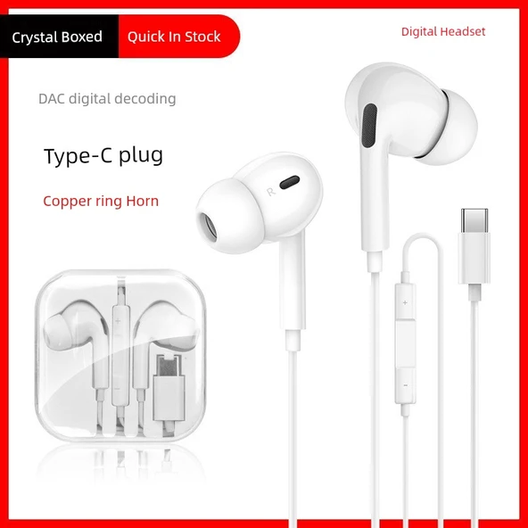 Type-C Dijital Kristal Kutu İçi Kulaklık - K24