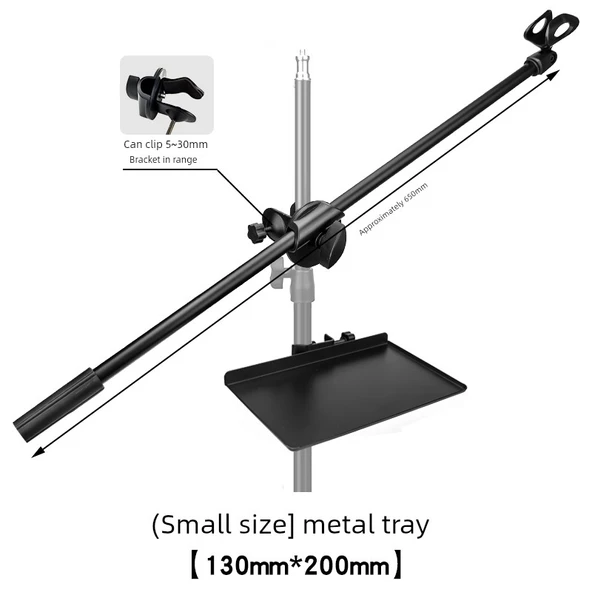 Ses Kartı Metal Saklama Rafı Mikrofon Standı - Küçük Boy Tepsi + 65cm Mikrofon Çubuğu