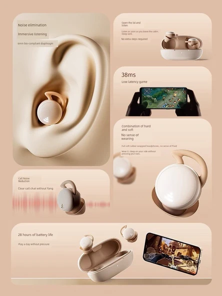 Bluetooth 5.0 Mini Kulak İçi Gizli Kablosuz Kulaklık - Kaya Grisi - 10