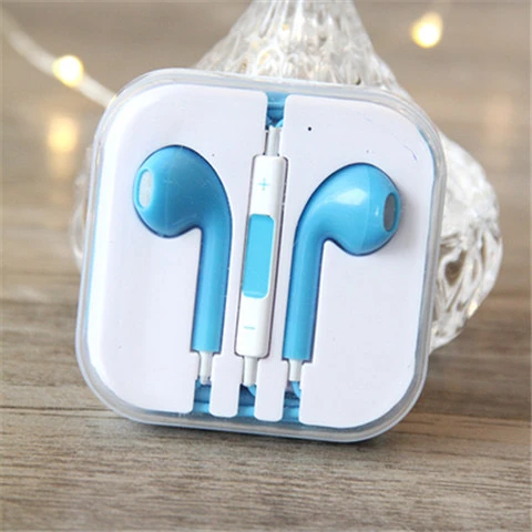 3.5mm Kablolu Kulak İçi HIFI Mikrofonlu Kulaklık - Klasik Mavi