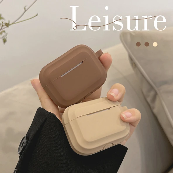 Airpods Pro 2 için Minimalist Sonbahar Kış Kulaklık Kılıfı - Çizgili Haki - 2