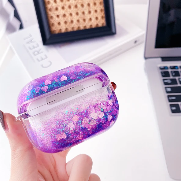 Airpods Pro/Pro2 için Sevimli Kirby Kum Saati Koruyucu Kılıf - Mor Yıldız Kabi (Hoparlör Deliği Yok) - 5