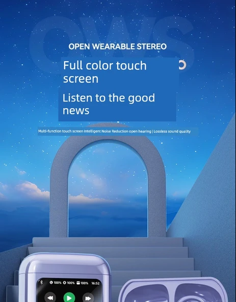Bluetooth 5.4 Kemik İletimli Klipsli Kulaklık - Orta Versiyon Obsidyen Siyah HIFI Ses 30 Saat - 5