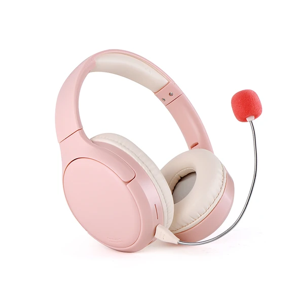 Bluetooth 6.0 Öğrenci Kulaklığı - Pembe [Gerçek Zamanlı Dinleme + Kayıt Oynatma]