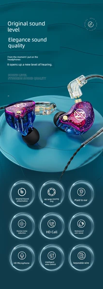 HiFi Hareketli Bobin Dirsekli Kulaklık - Yeşil (3.5mm Mikrofonlu) - 7